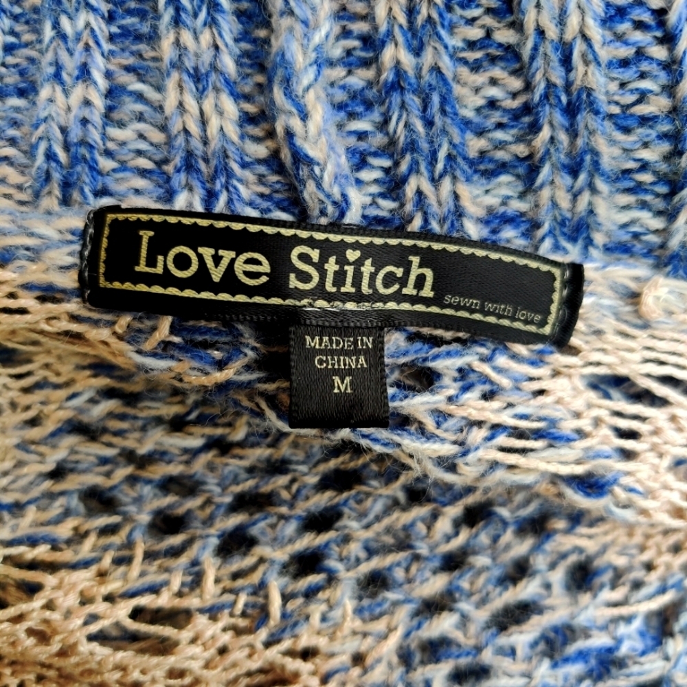 Love Stitch Open Front Cardigan Sz M - Picture 8 of 9